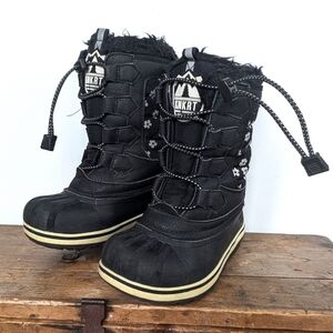 Konkrete Kids Warm Black Winter Snow Boots ~ Size 2